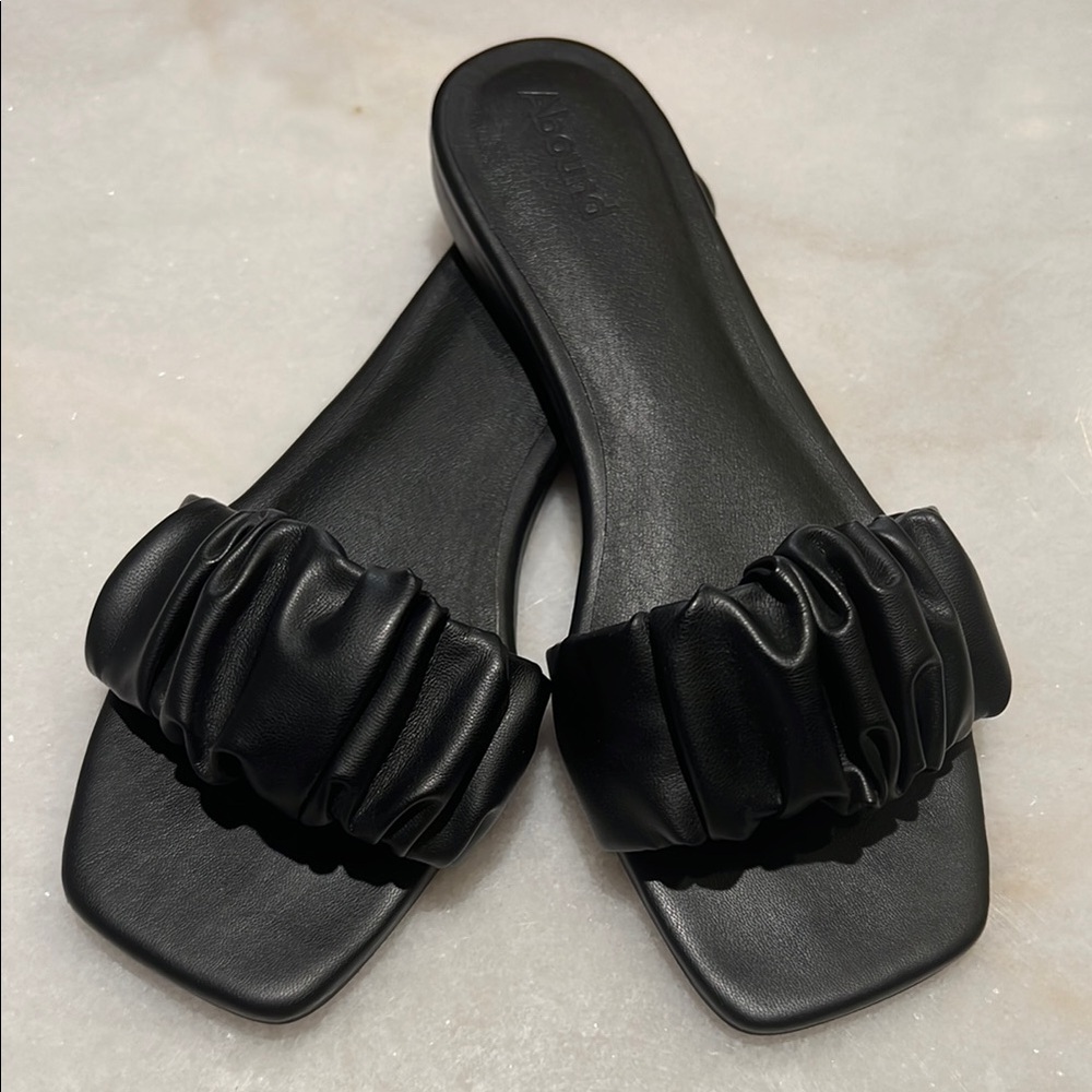 Nordstrom Abound Black Slide Sandals size 8.5